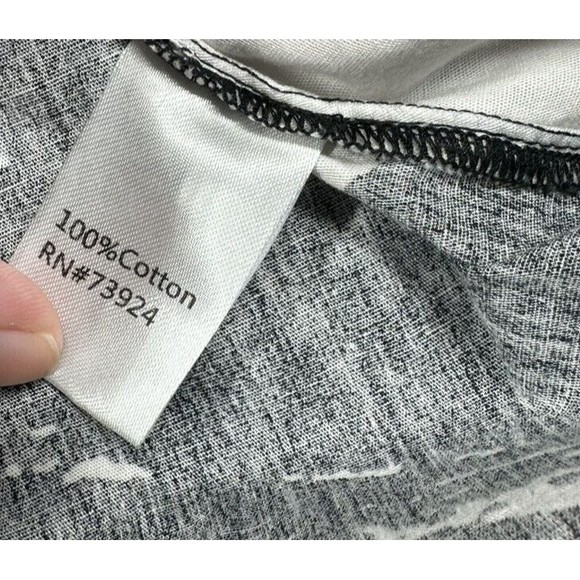 Ming Wang White Black And White Button Down Shirt Blouse Abstract Medium‎ - Picture 8 of 10